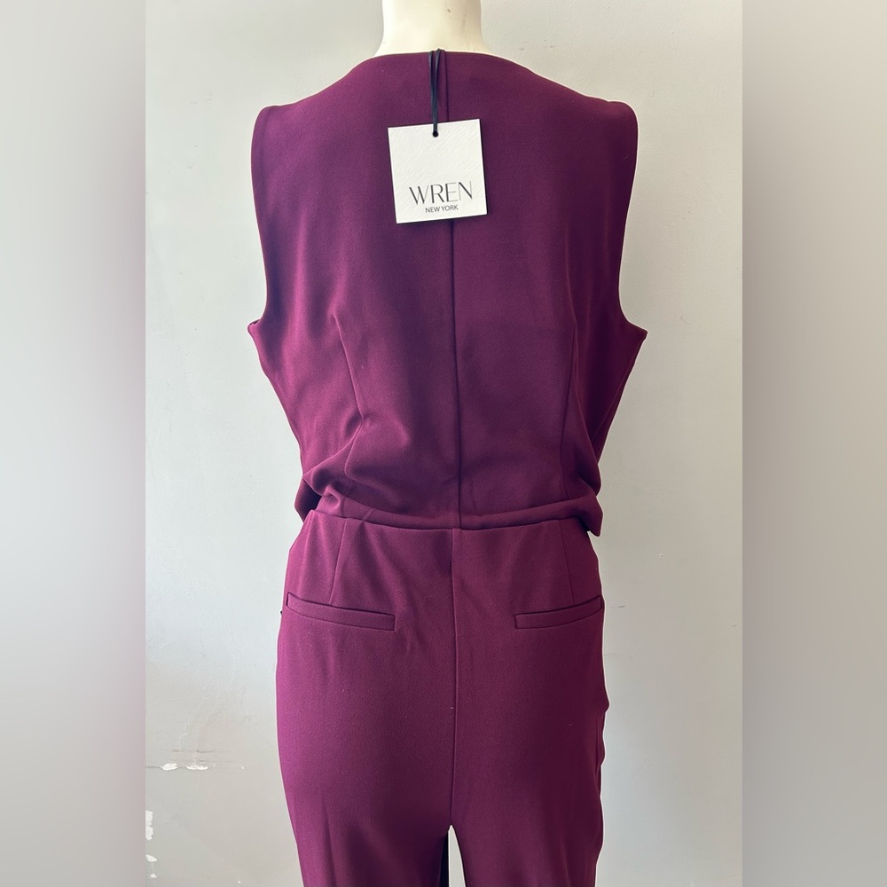 Elegant Burgundy Women's Pantsuit Size L - Picture 2 of 5